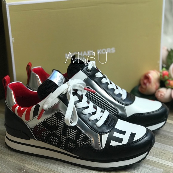 Michael Kors Shoes - Michael Kors Maddy Trainer Graphic Printed Black W
